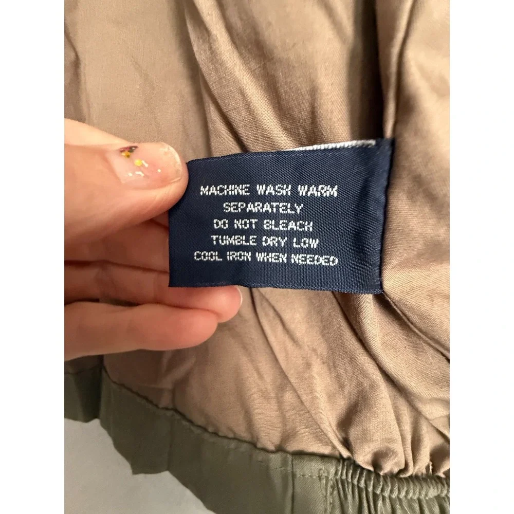 Trader Bay‎ Windbreaker Bomber Jacket Men's XL Olive Green Full Zip Vintage 90s